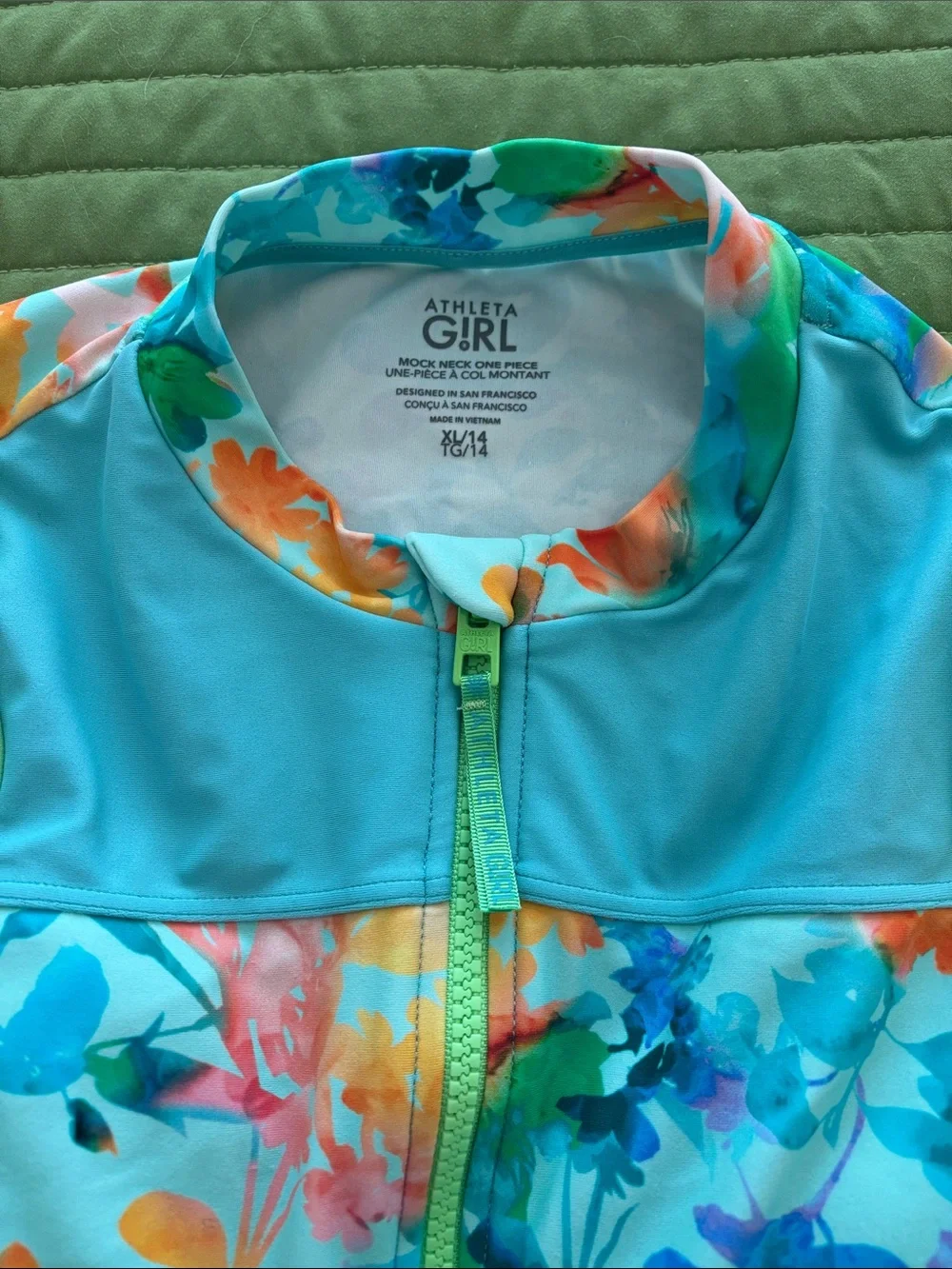 Athleta Girls Floral Long-Sleeve One-Piece Swimsuits Bundle